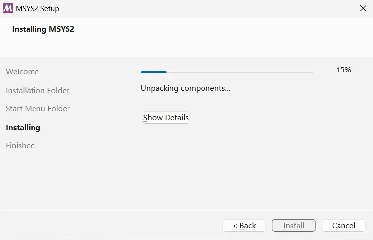 MSYS2 安装步骤:等待安装