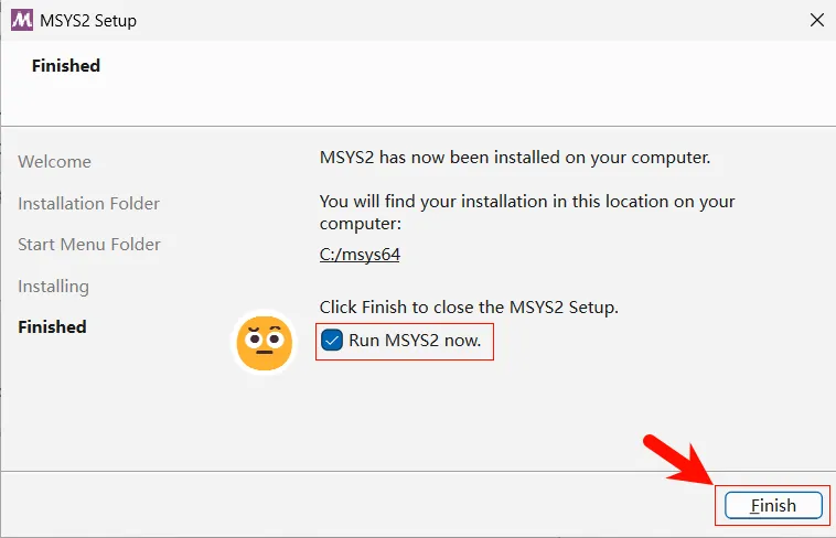 MSYS2 安装步骤:完成